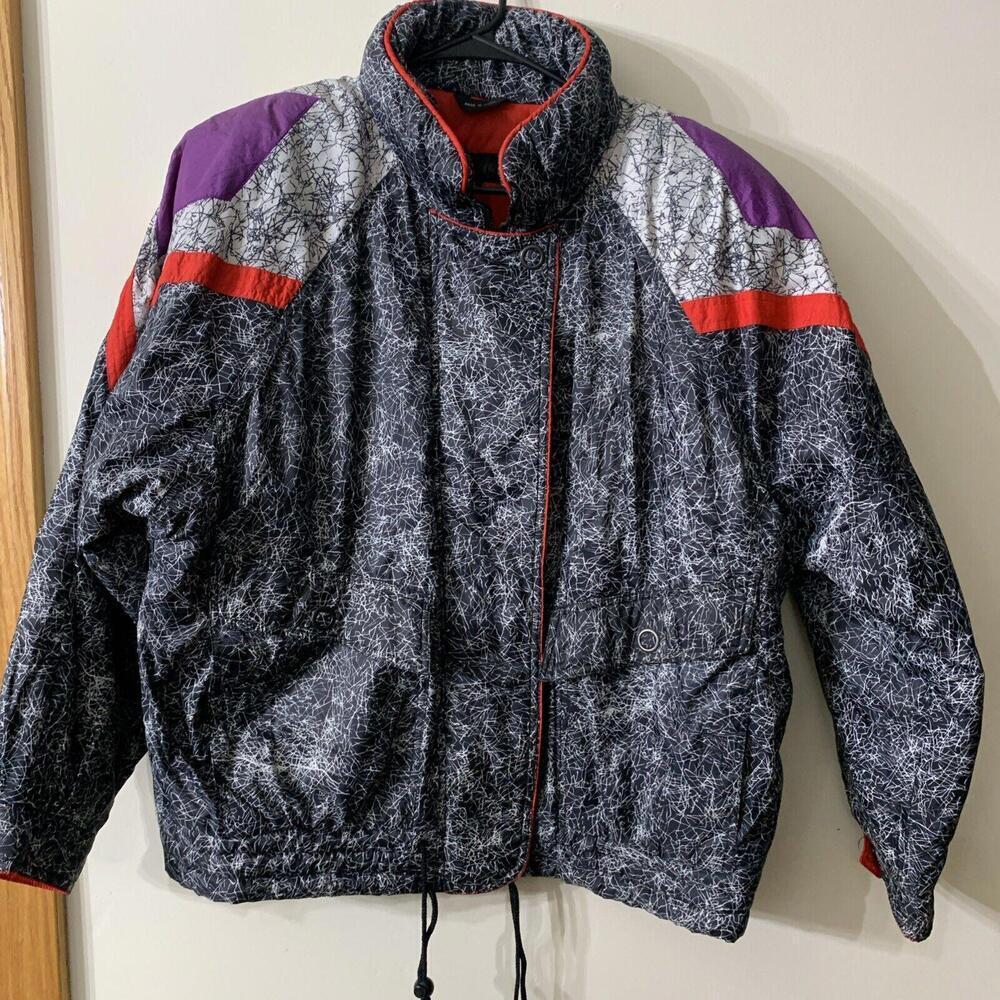 VTG 80s 90s DonnyBrook Ski Winter Jacket Coat Womens Sz L  Abstract Artsy Unique